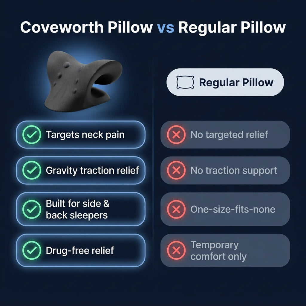 Cervical Neck Relief Pillow – Gravity Traction for Neck Pain & Better Sleep