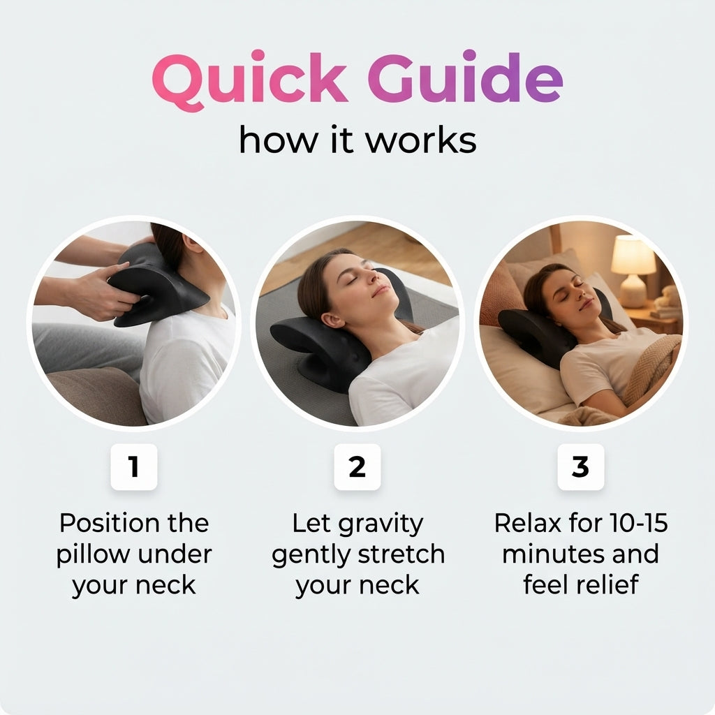Cervical Neck Relief Pillow – Gravity Traction for Neck Pain & Better Sleep