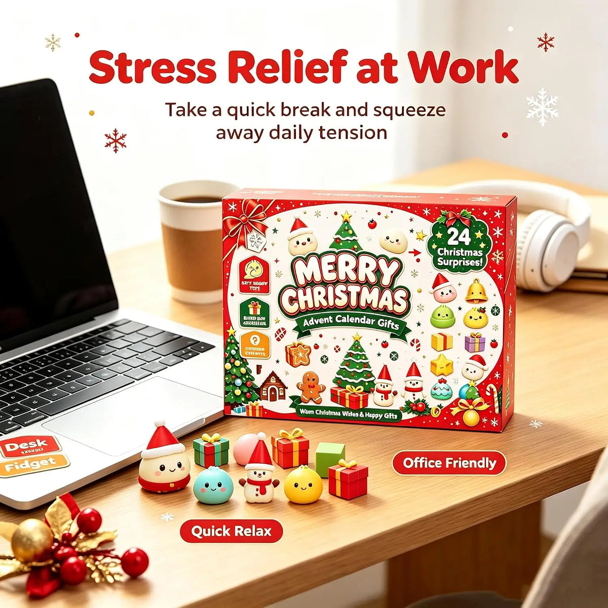 Christmas Dumpling Squishy Advent Calendar 2026 – 24-Day Countdown, Stress Relief Fidget Toy