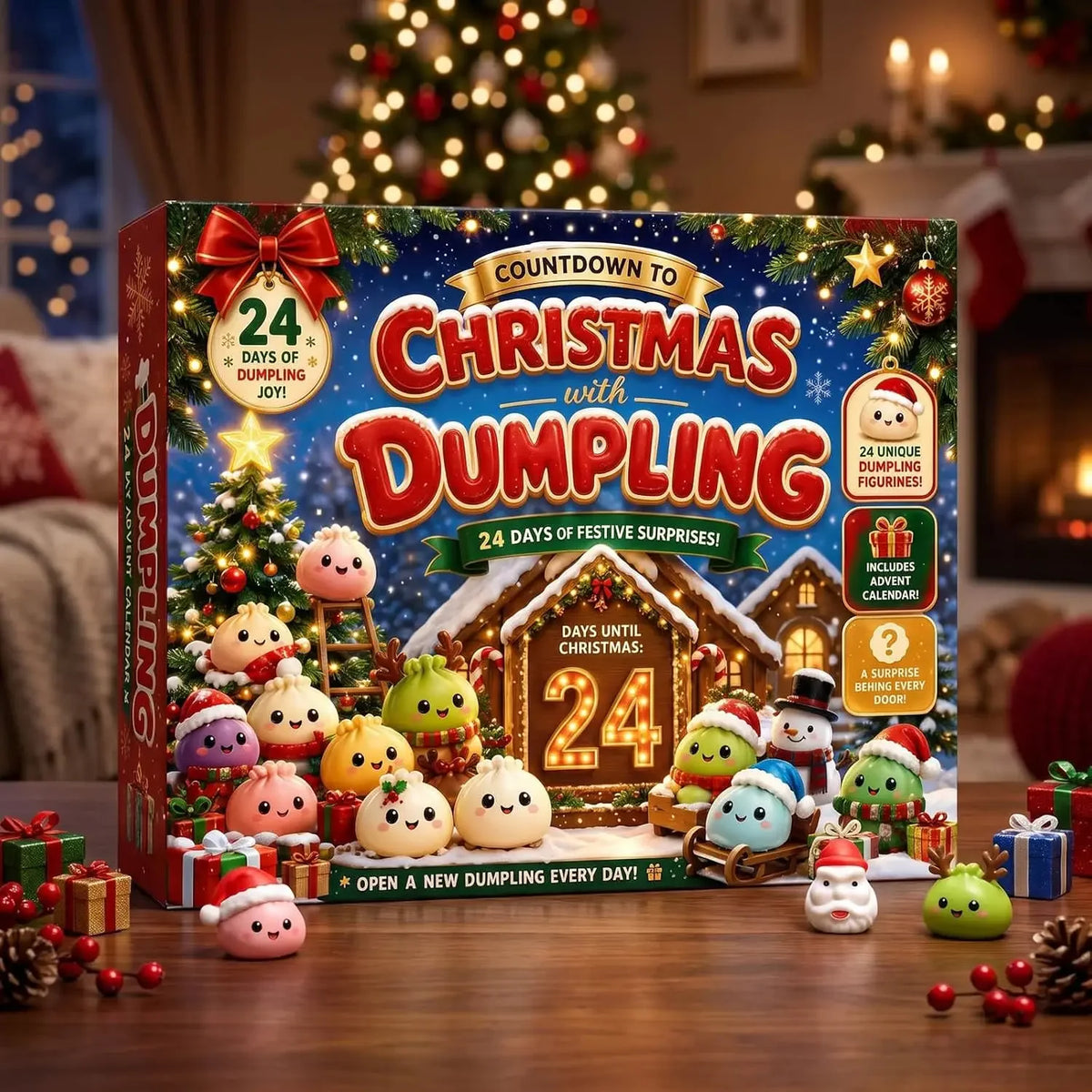 Christmas Dumpling Squishy Advent Calendar 2026 – 24-Day Countdown, Stress Relief Fidget Toy